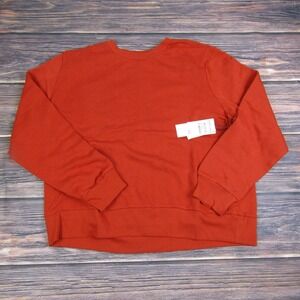 Treasure & Bond NEW Womens Plus 1X Red Crewneck Sweater Soft Comfy